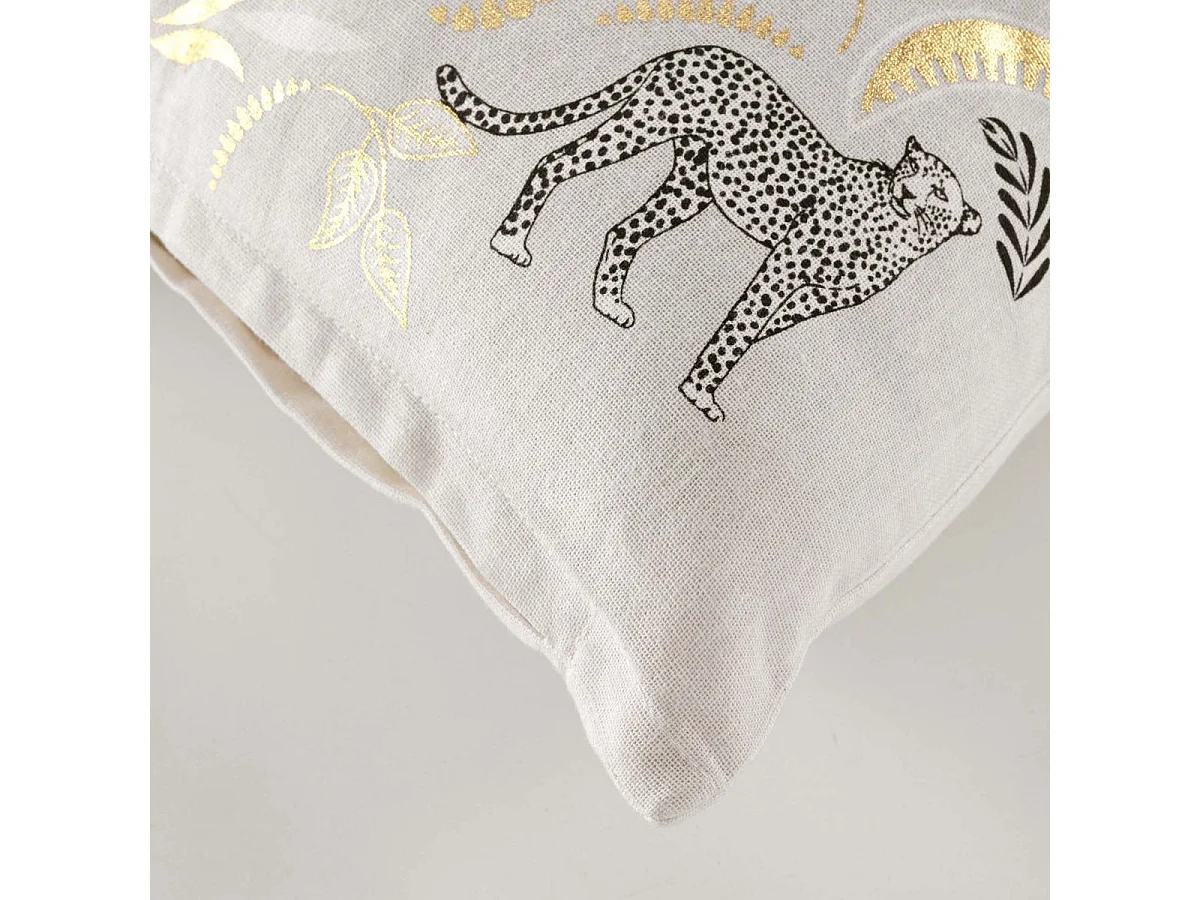 Housse de Coussin Imprimé "Malaga" 40x40cm Naturel