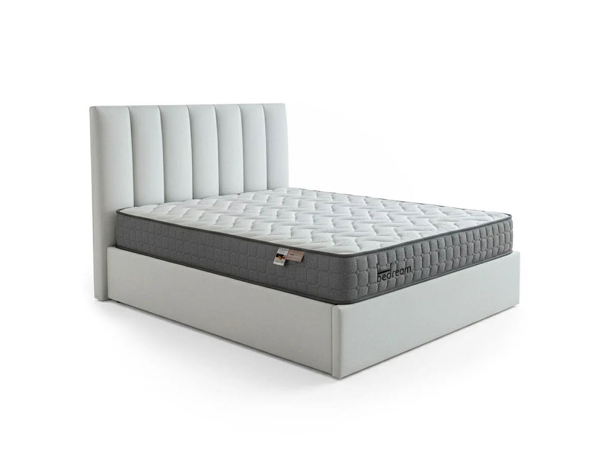 Pack Lit Coffre & Matelas "Dream & Goodream" 140x190cm Argent