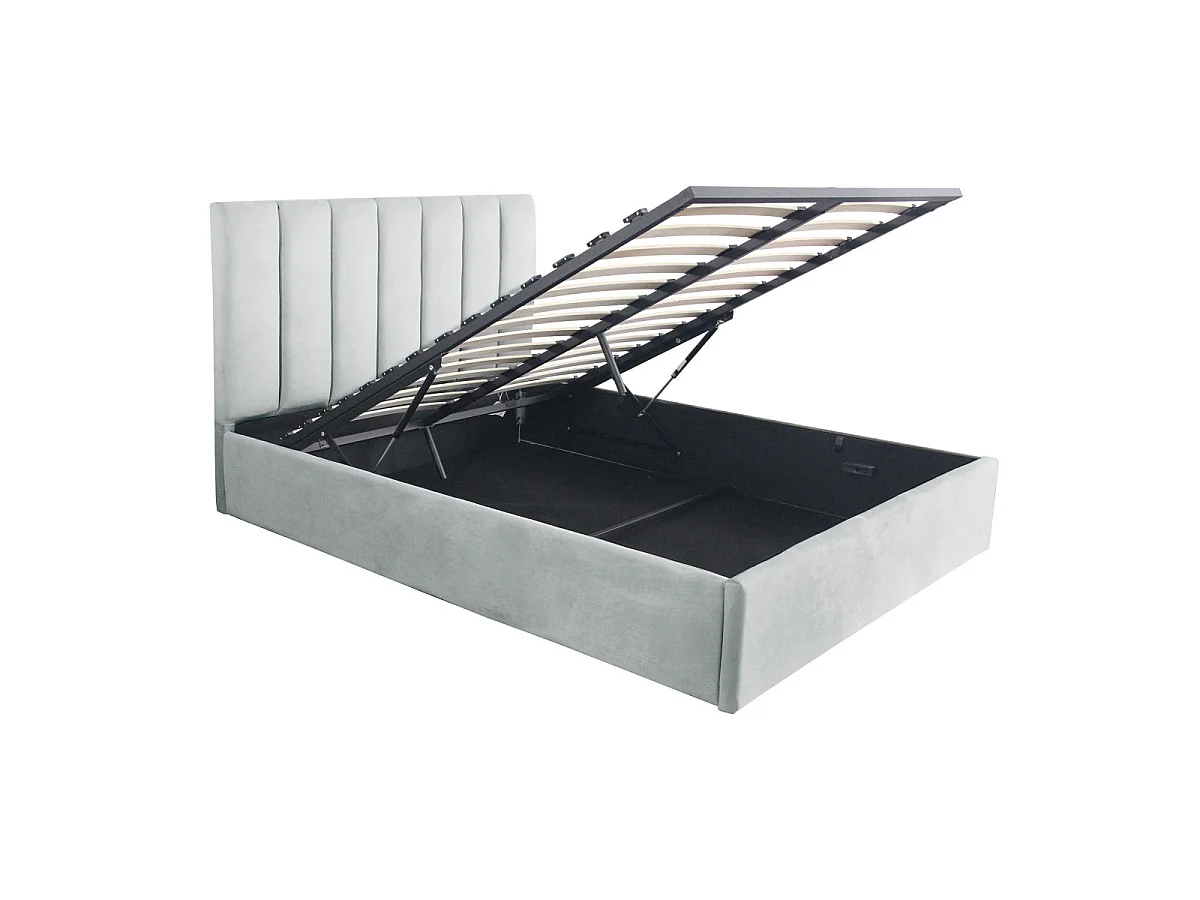 Pack Lit Coffre & Matelas "Dream & Goodream" 140x190cm Argent