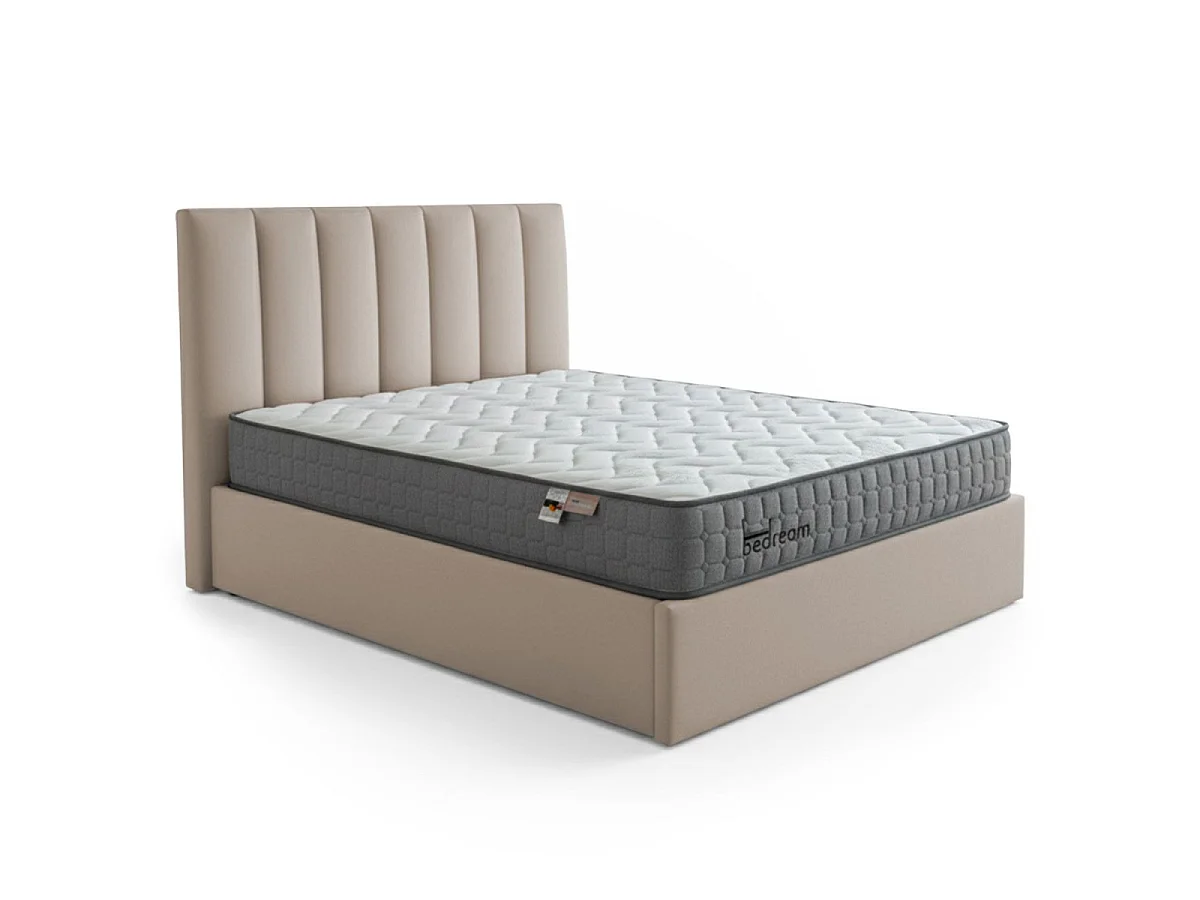 Pack Lit Coffre & Matelas "Dream & Goodream" 140x190cm Taupe