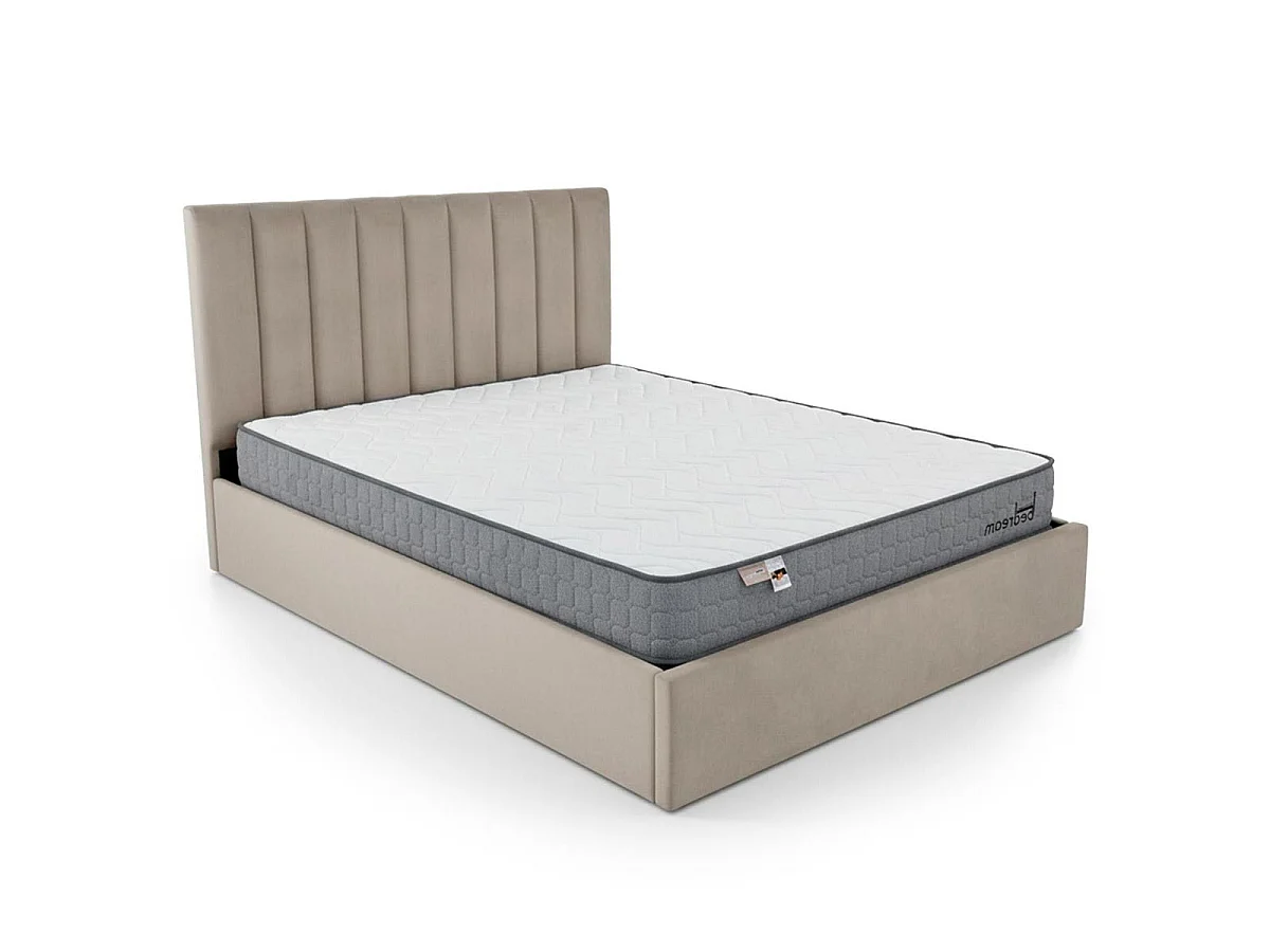 Pack Lit Coffre & Matelas "Dream & Goodream" 160x200cm Taupe