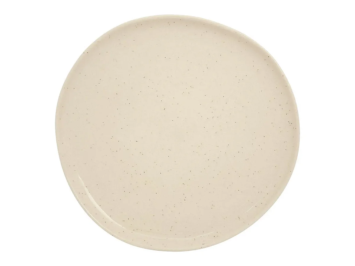 Lot de 6 Assiettes Plates en Faïence "Wonja" 27cm Crème