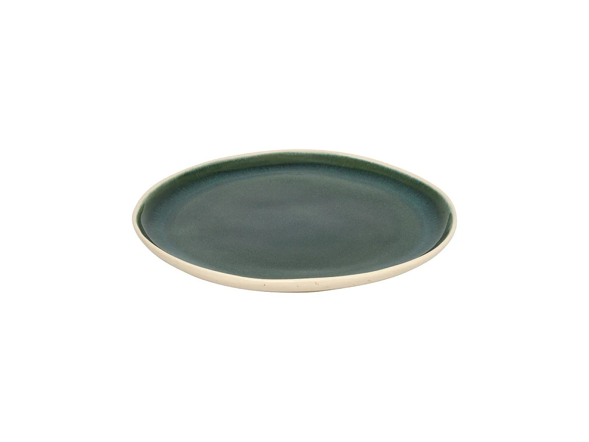 Lot de 6 Assiettes Plates en Faïence "Wonja" 27cm Vert