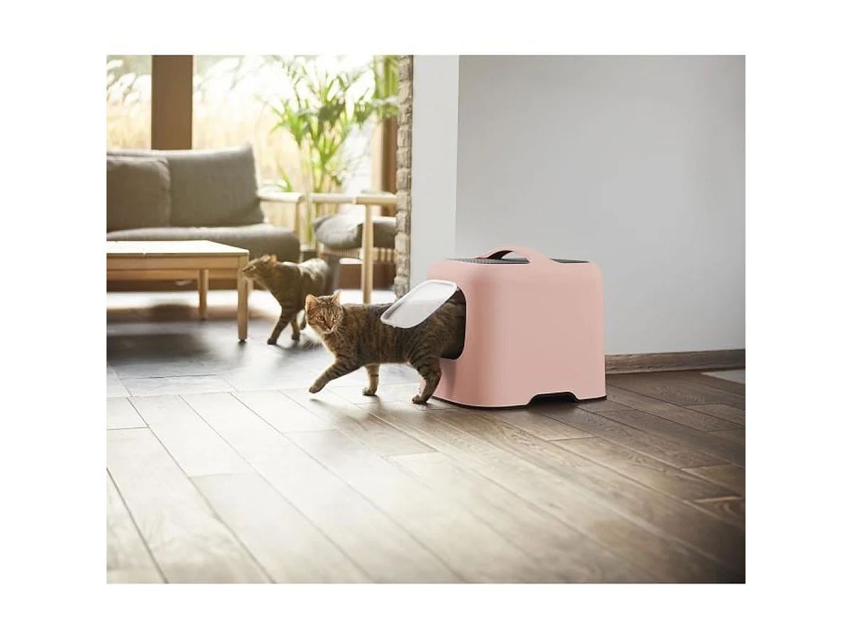 Maison de toilette fermée ROTHO My Pet pour chat, rose, 57 x 39 x 40 cm