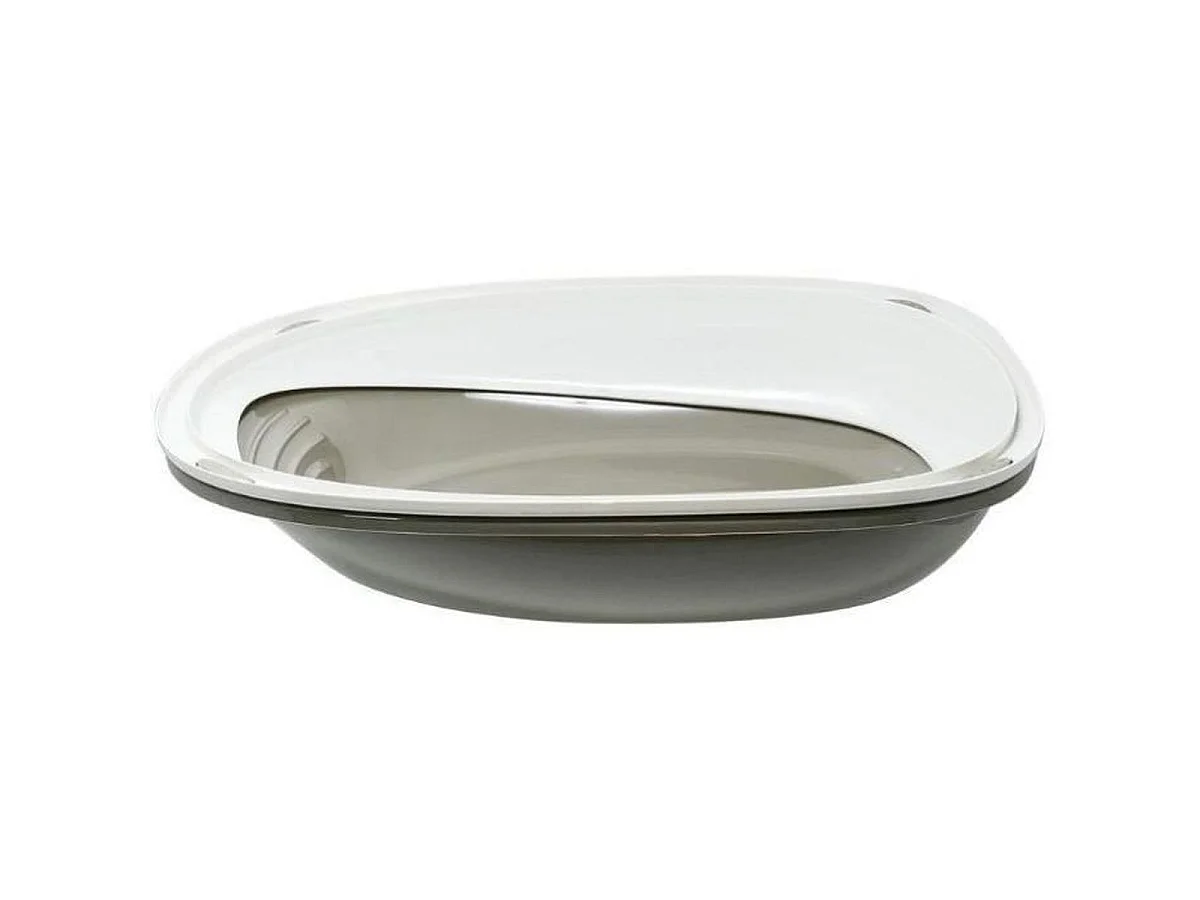AIME Ovale Kattenbak 57 x 40 x 19 cm met Afneembare Rand - Taupe