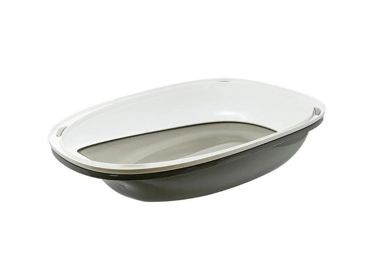 AIME Ovale Kattenbak 57 x 40 x 19 cm met Afneembare Rand - Taupe