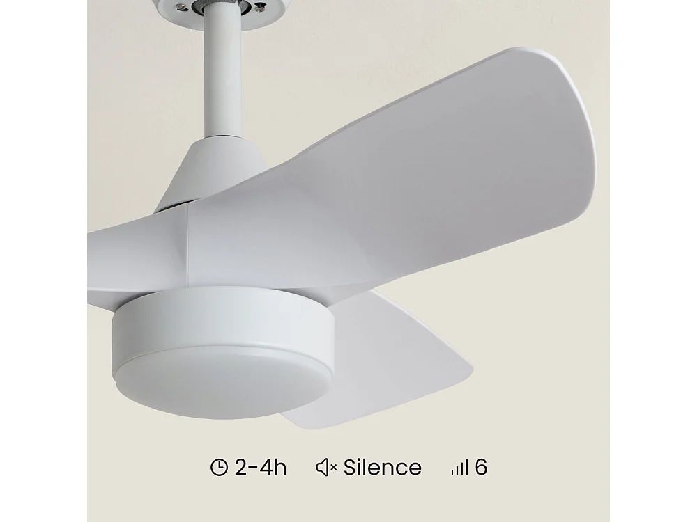 Erol - Ventilateur de plafond silencieux avec éclairage LED intégré - Blanc