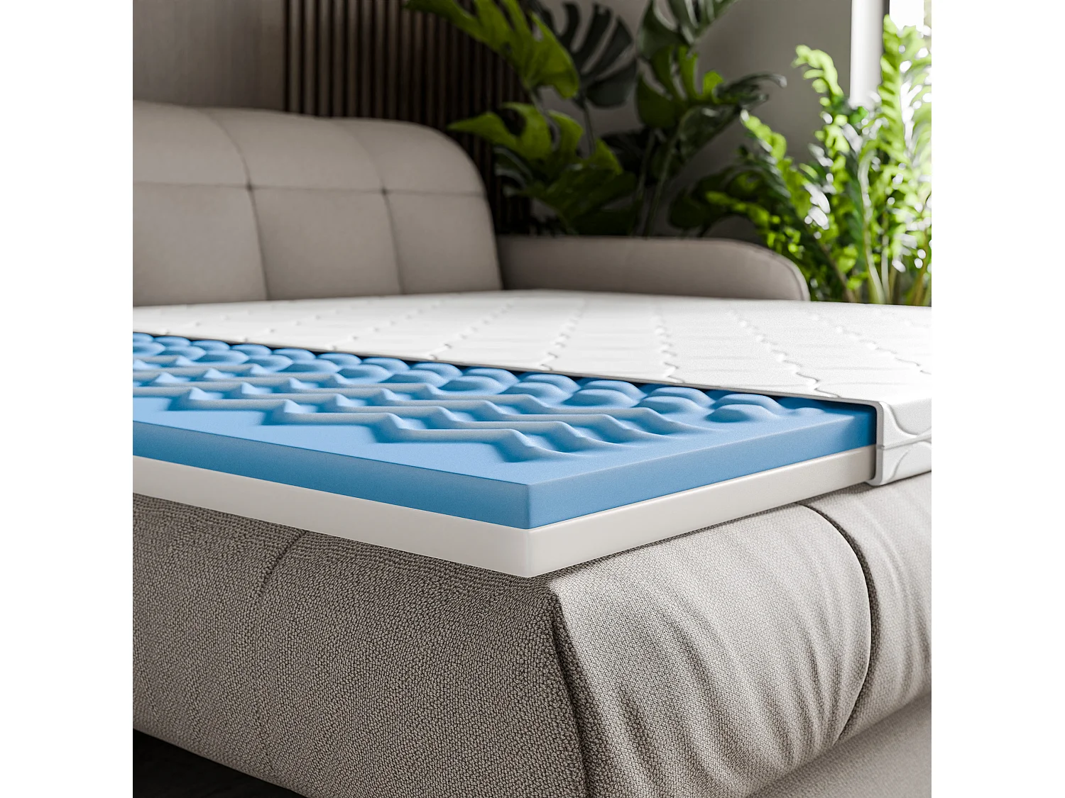 Topper Visco 80 x 200 cm surmatelas massant à mémoire de forme épaisseur 8 cm