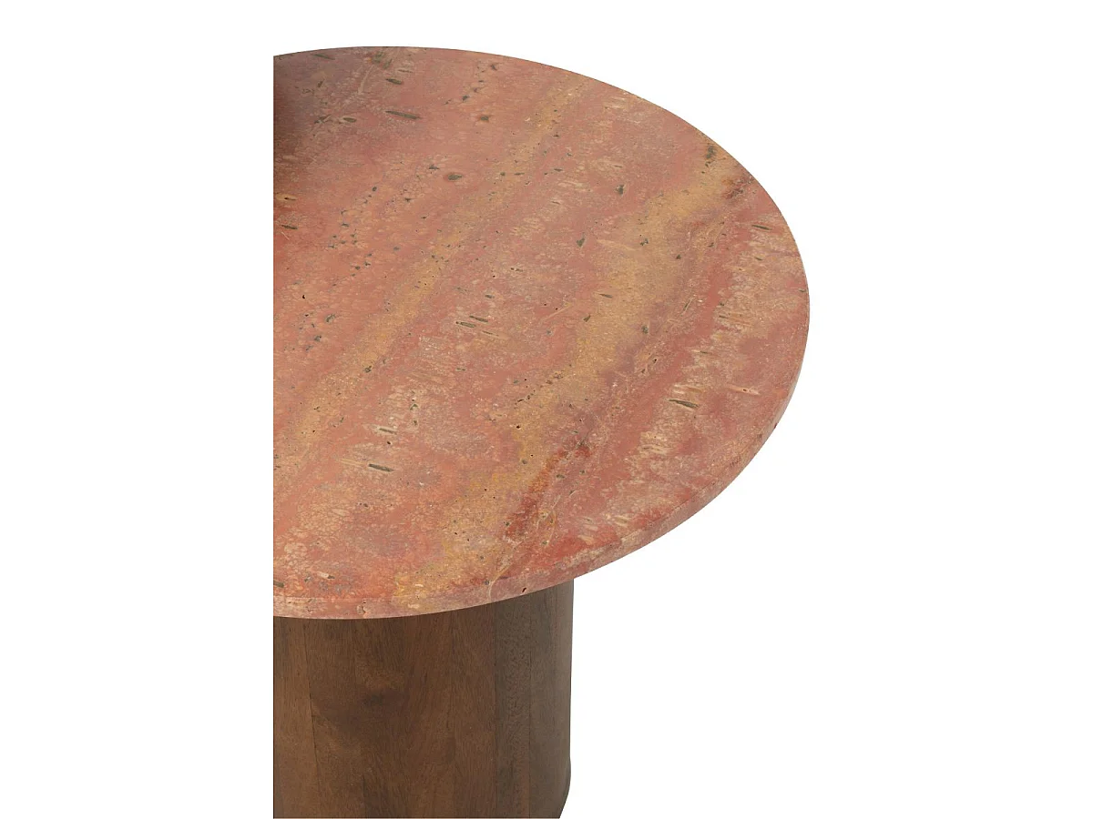 Lot de 2 Tables Basses en Marbre "Eula" 56cm Terracotta