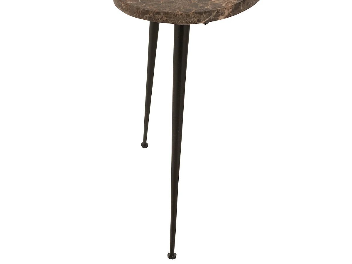 Lot de 3 Tables d'Appoint Gigogne "Abeille" 61cm Marron