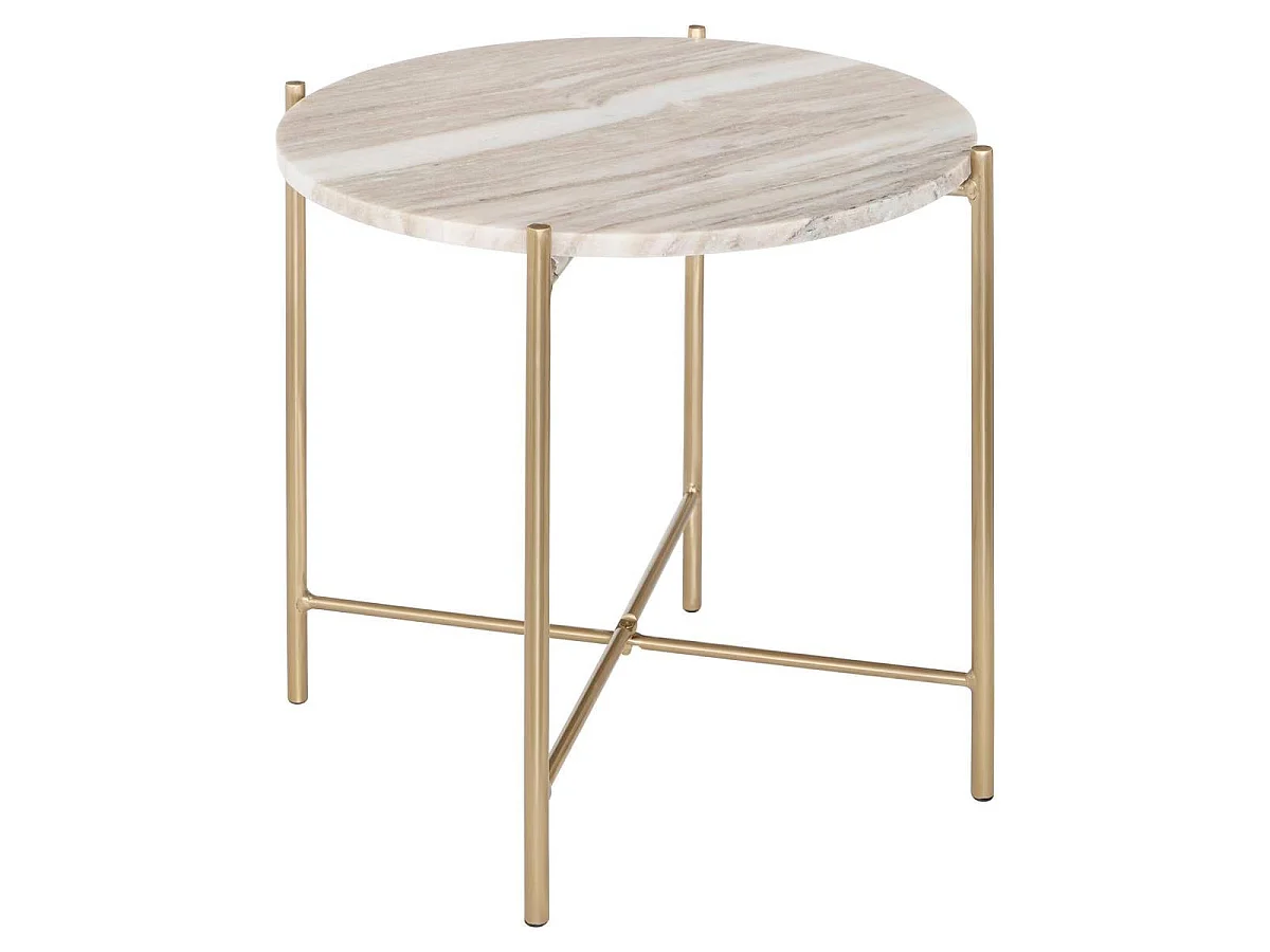 Table d'Appoint en Marbre "Mesta" 42cm Beige
