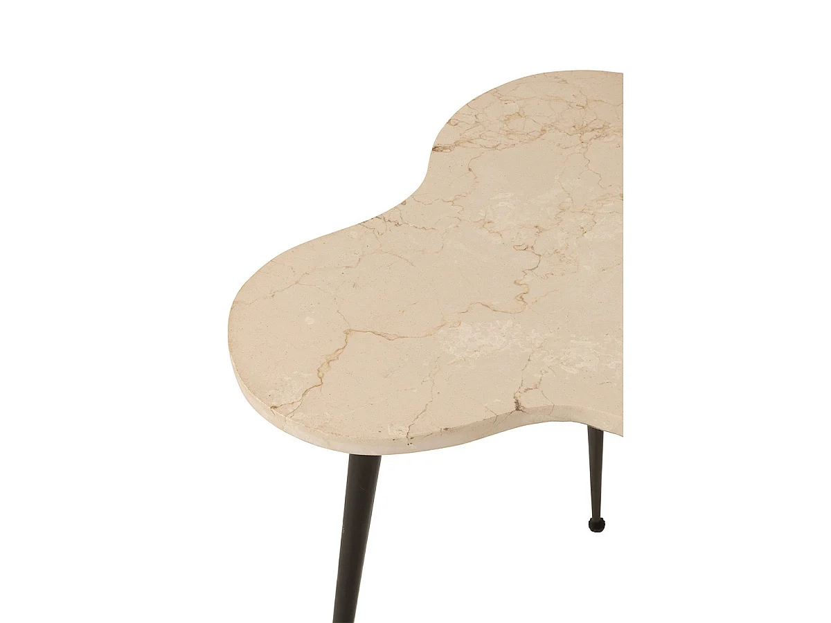 Lot de 3 Tables d'Appoint Gigogne "Abeille" 61cm Blanc Beige