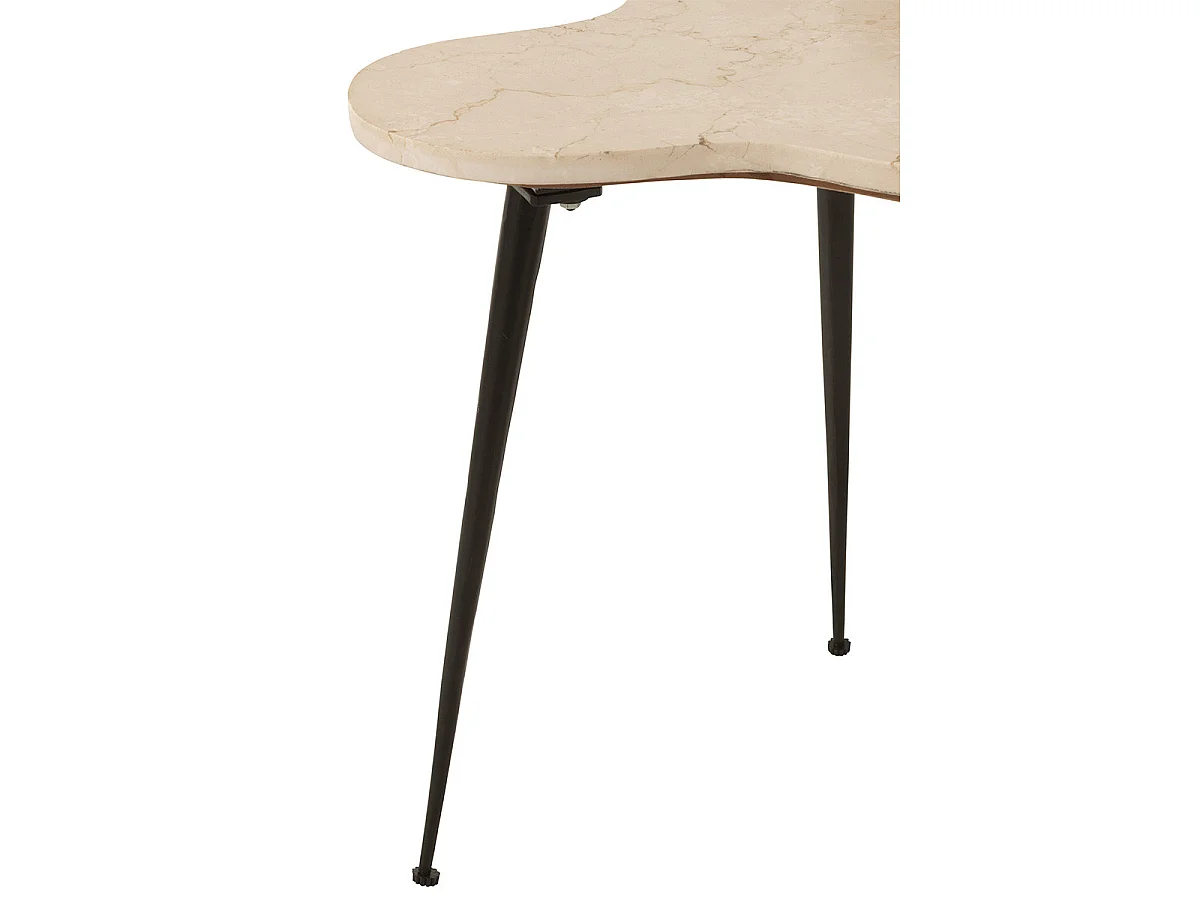 Lot de 3 Tables d'Appoint Gigogne "Abeille" 61cm Blanc Beige