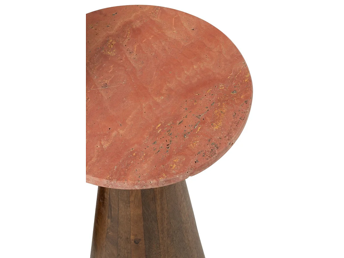 Lot de 2 Tables d'Appoint en Marbre "Eula" 53cm Terracotta