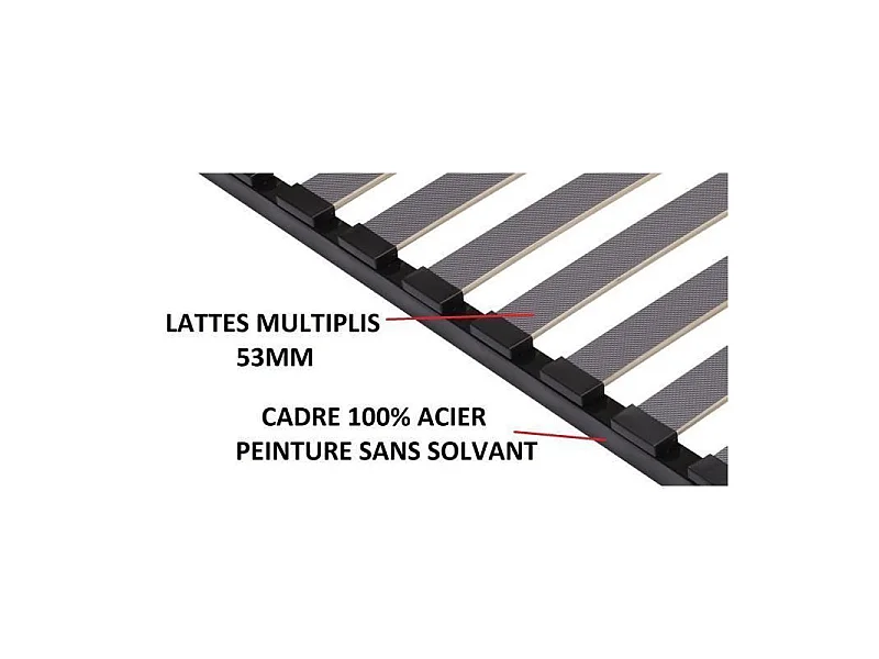 Bedbodem 160 x 200 cm 18 latten 53 mm - Antraciet