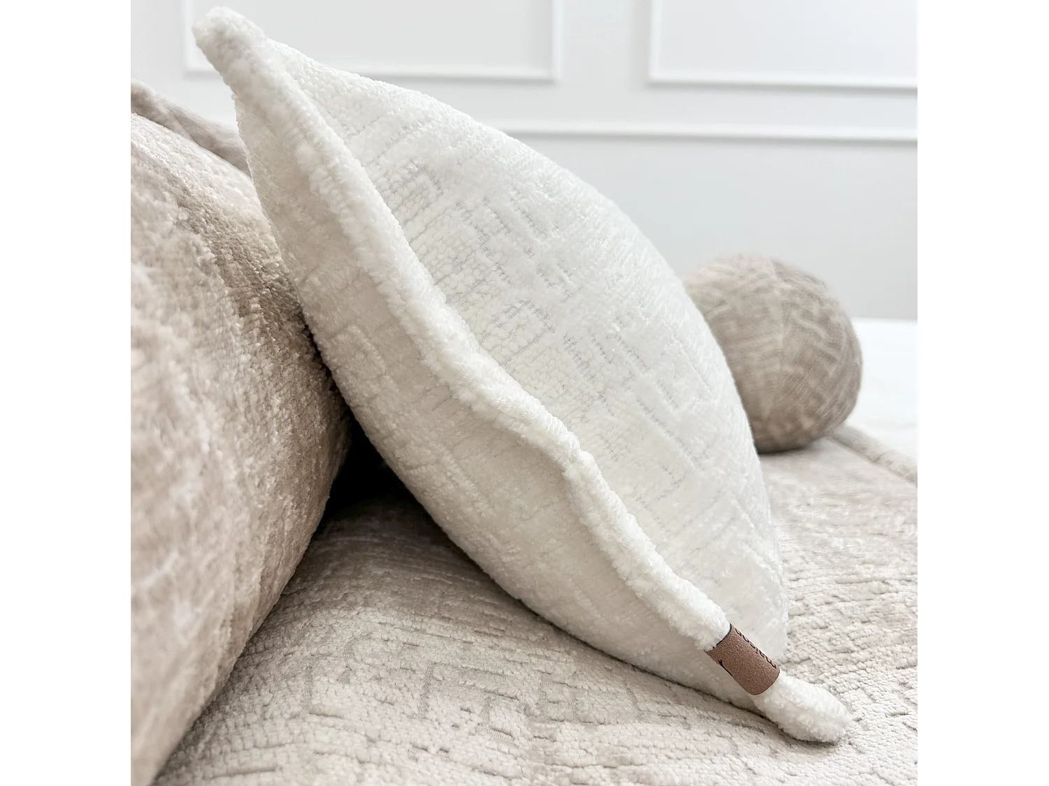 Lot de 2 coussins décoratifs Orchid 60x40 cm Blanc