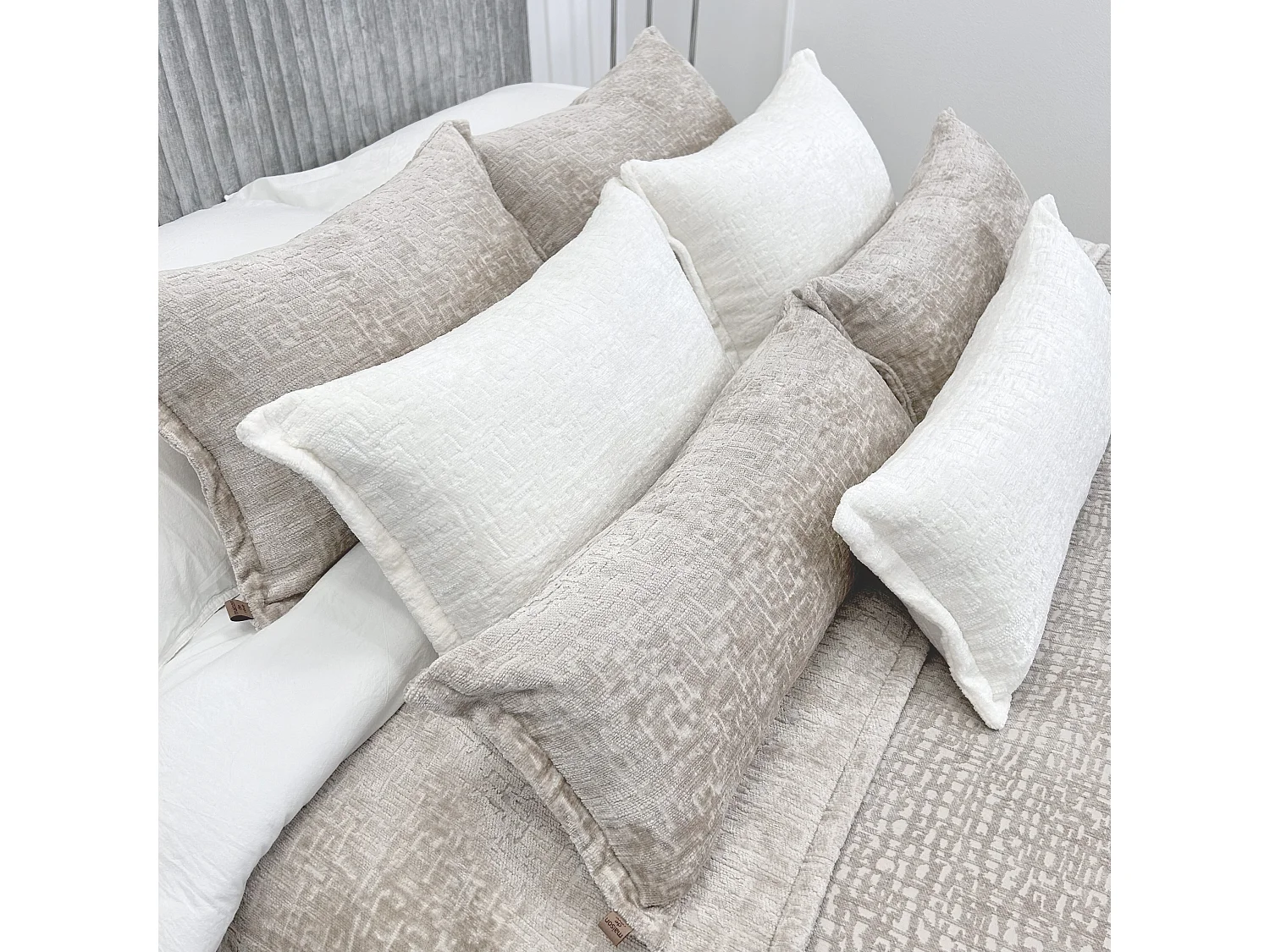 Lot de 2 coussins décoratifs Orchid 60x40 cm Blanc