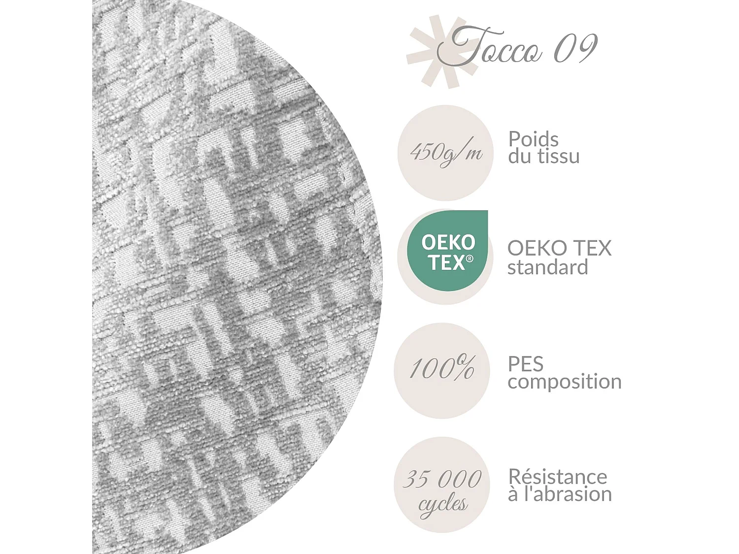 Lot de 2 coussins rond en tissu chenille gris - diametre: 13 et 30 cm - Happy Pill