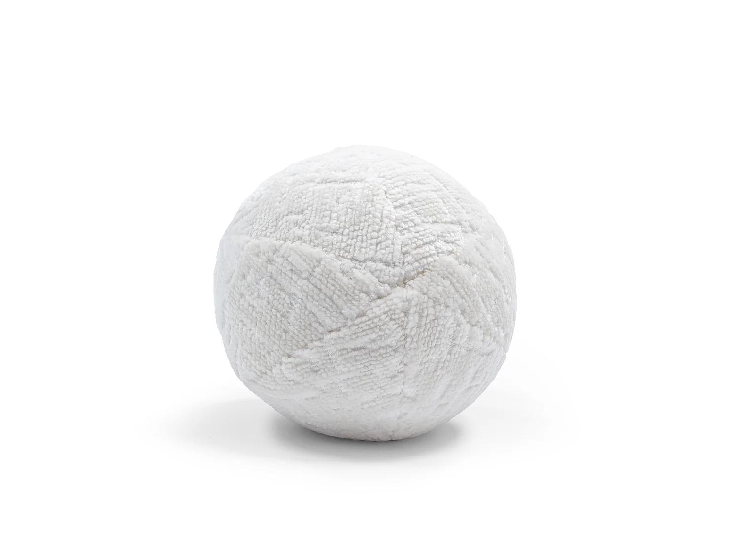 Coussin décoratif rond en tissu chenille blanc - diamètre 20 cm - Happy Pill