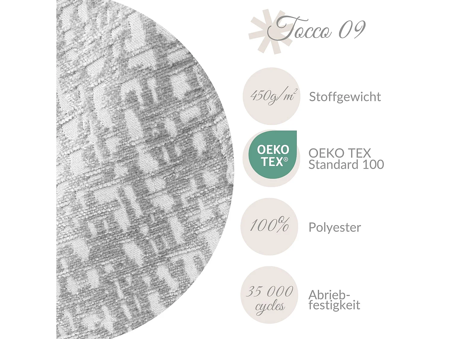 Coussin décoratif rond en tissu chenille gris - diamètre 13 cm - Happy Pill