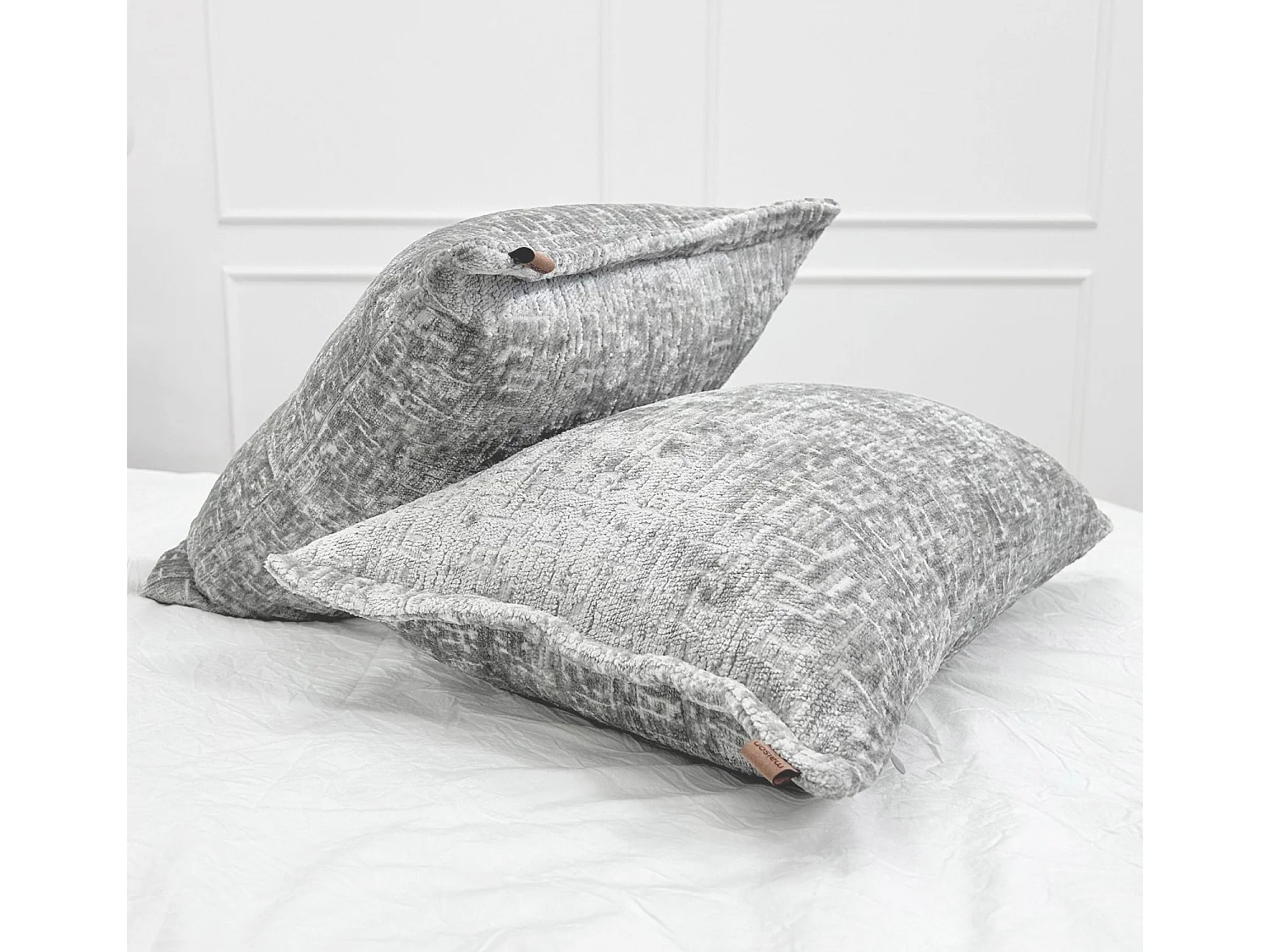 Lot de 2 coussins décoratifs Orchid 60x40 cm Gris clair