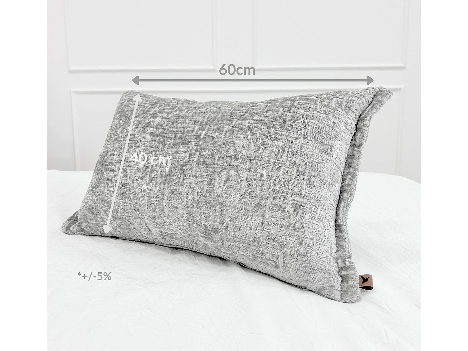 Lot de 2 coussins décoratifs Orchid 60x40 cm Gris clair