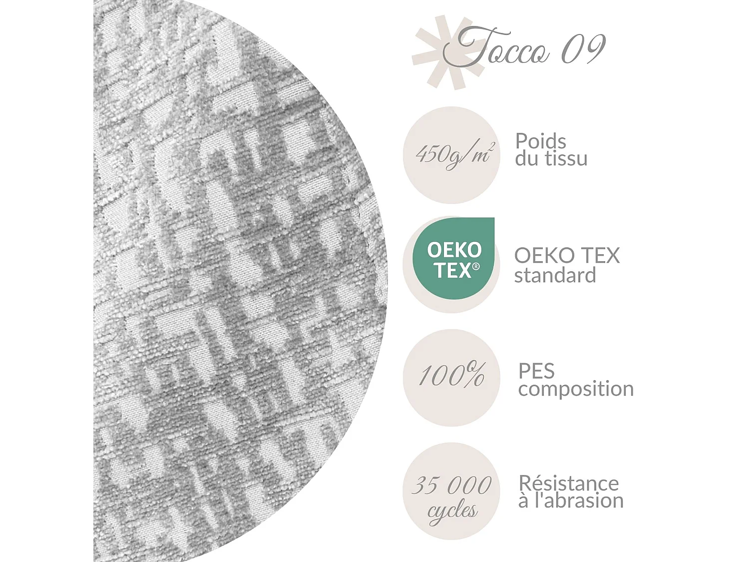 Lot de 2 coussins décoratifs Orchid 60x40 cm Gris clair