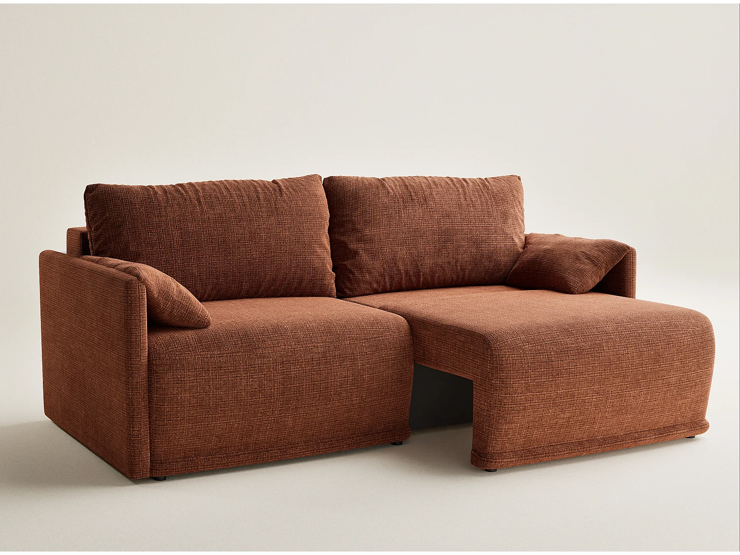 Canapé 3 places convertible en tissu chenille cuivre NAPPA