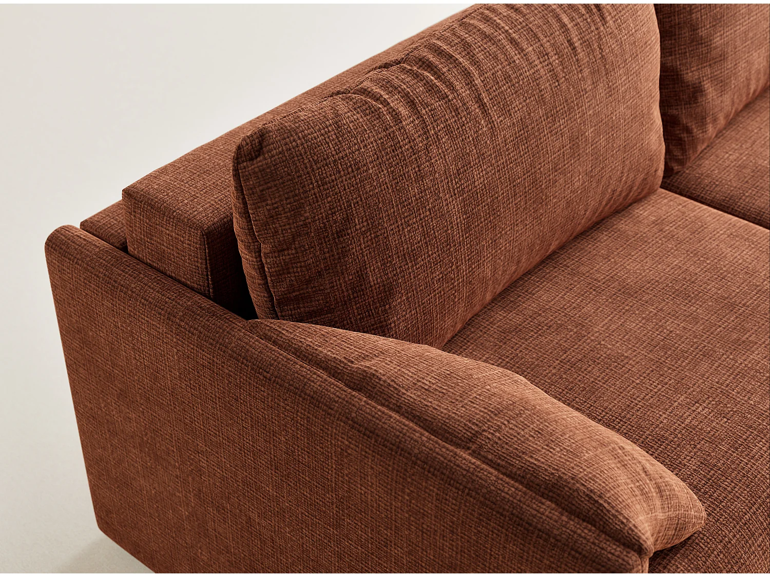 Canapé 3 places convertible en tissu chenille cuivre NAPPA