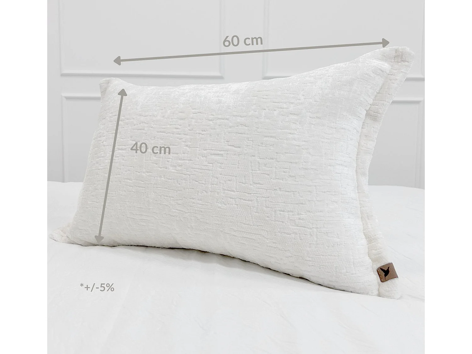 Coussin décoratif Orchid 60x40 cm Blanc