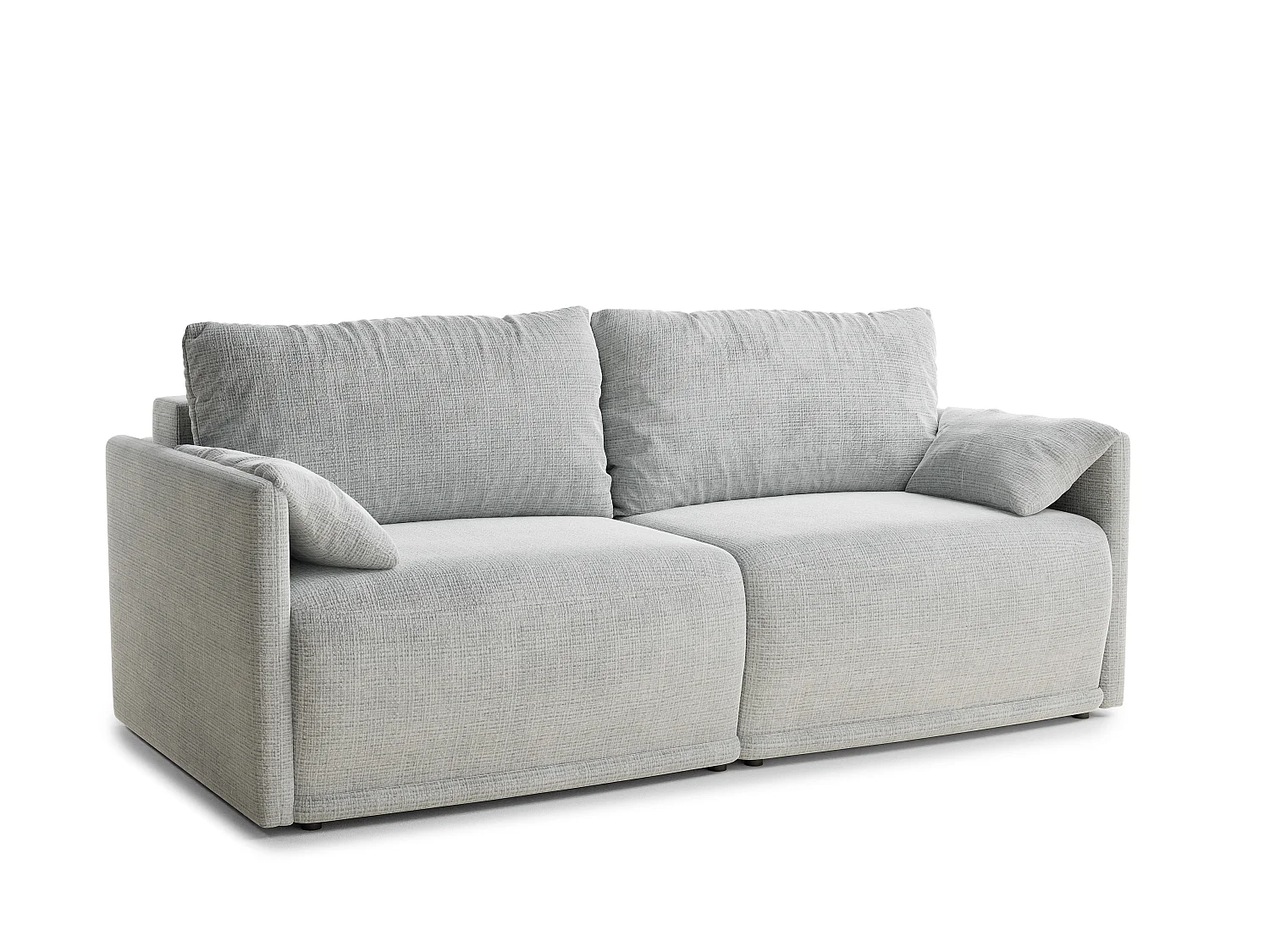 Canapé 3 places convertible en tissu chenille gris clair NAPPA