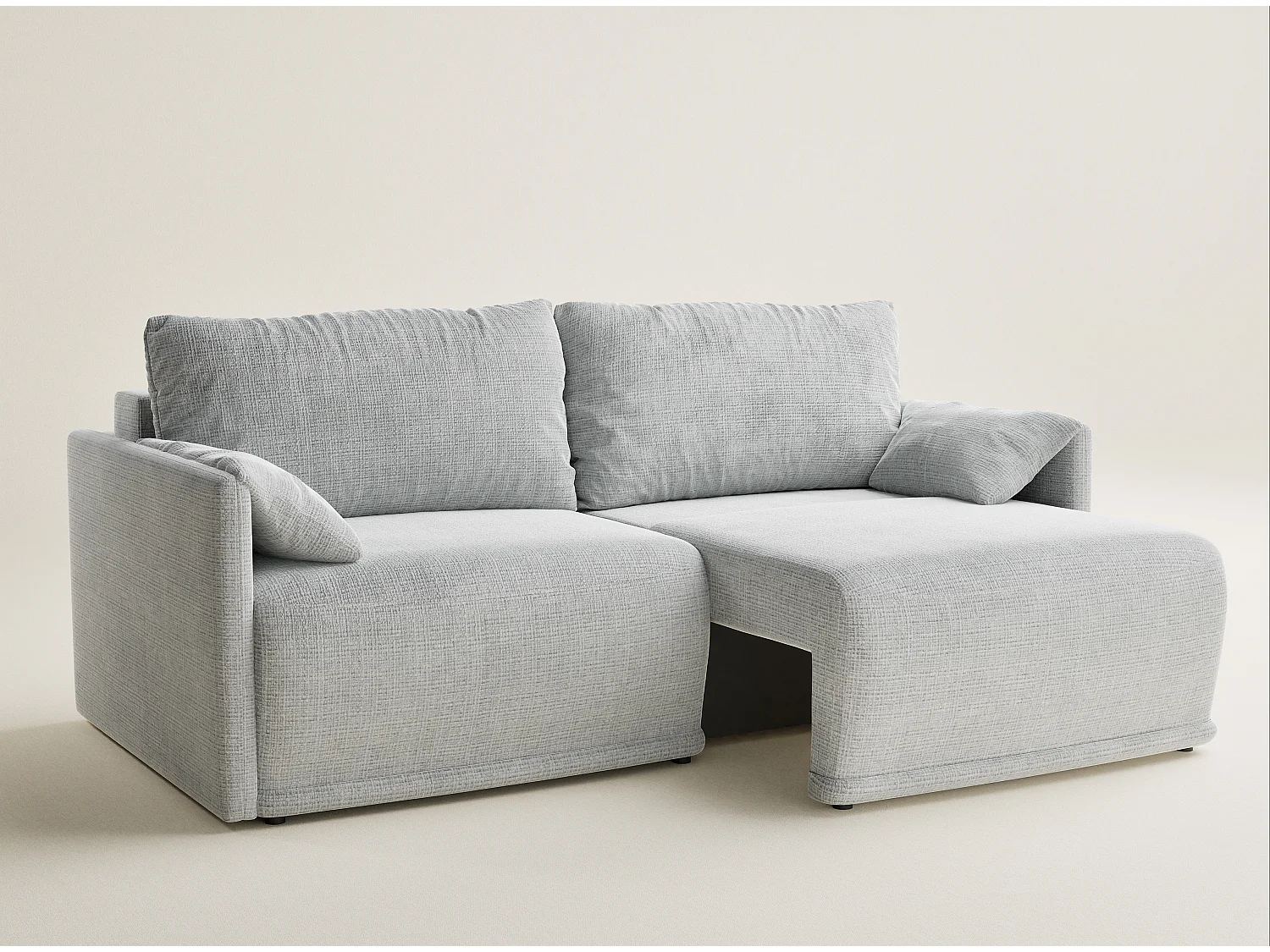 Canapé 3 places convertible en tissu chenille gris clair NAPPA