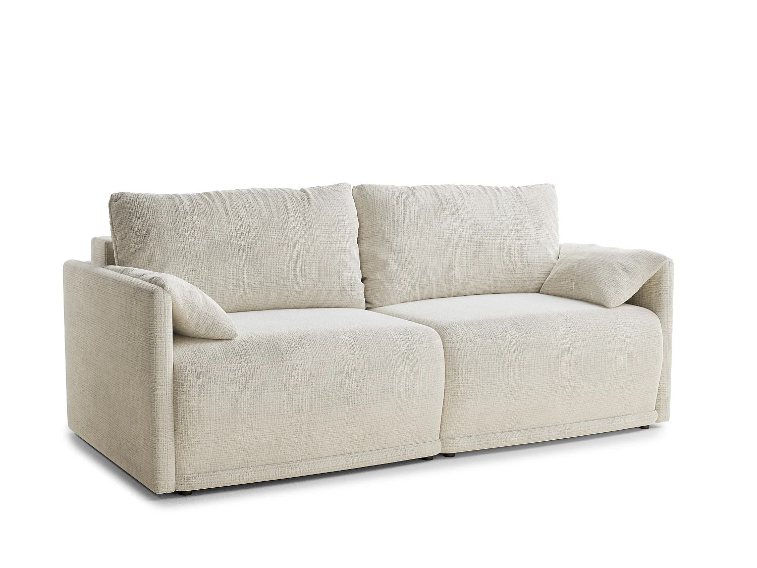 Canapé 3 places convertible en tissu chenille creme NAPPA