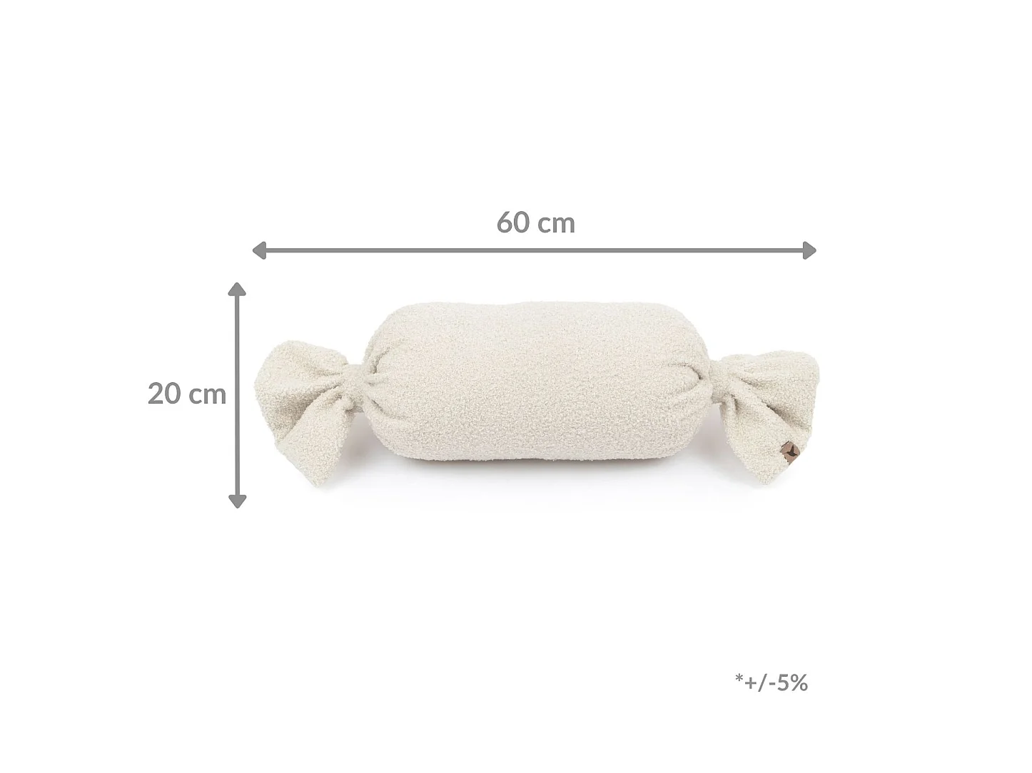 Coussin décoratif Candy 60x20 cm Beige Bonbon