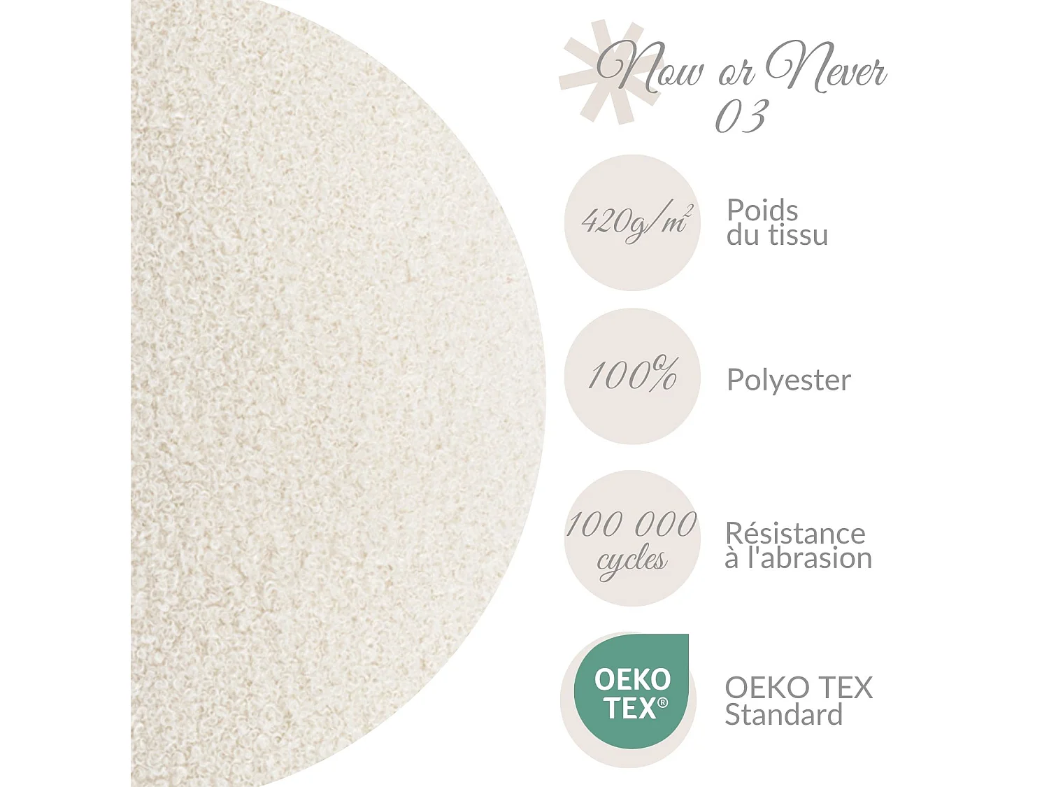 Coussin décoratif Candy 60x20 cm Beige Bonbon