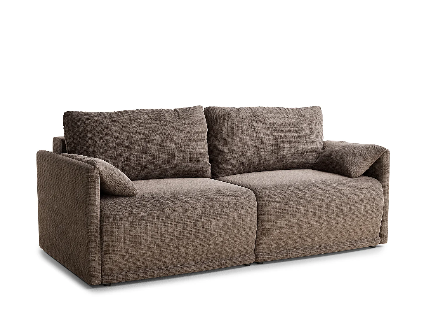 Canapé 3 places convertible en tissu chenille brun NAPPA
