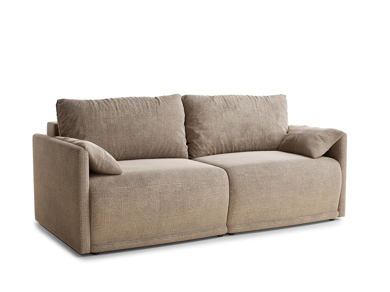 Canapé 3 places convertible en tissu chenille brun clair NAPPA