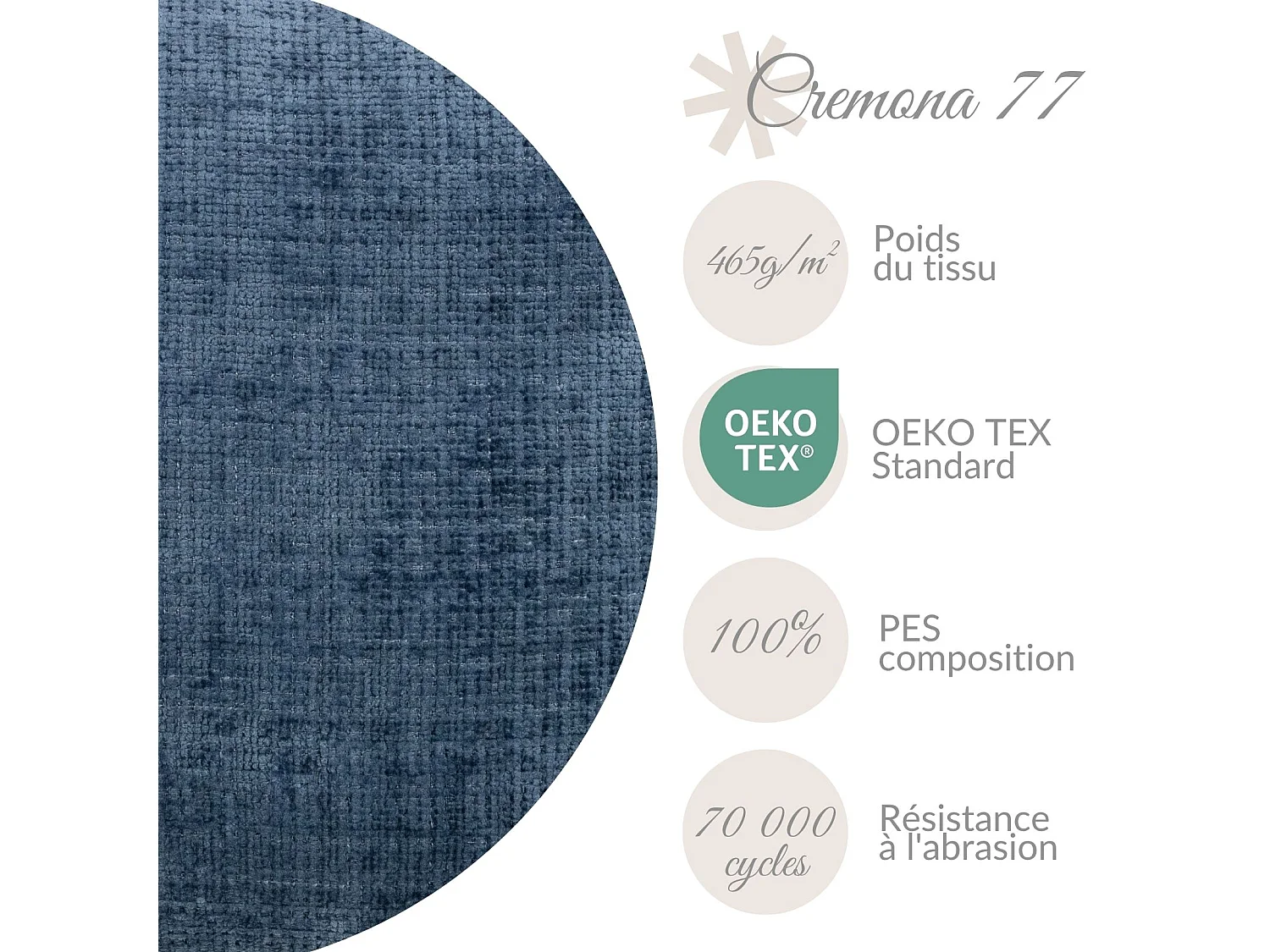 Coussin décoratif Keara 49x49 cm Bleu foncé