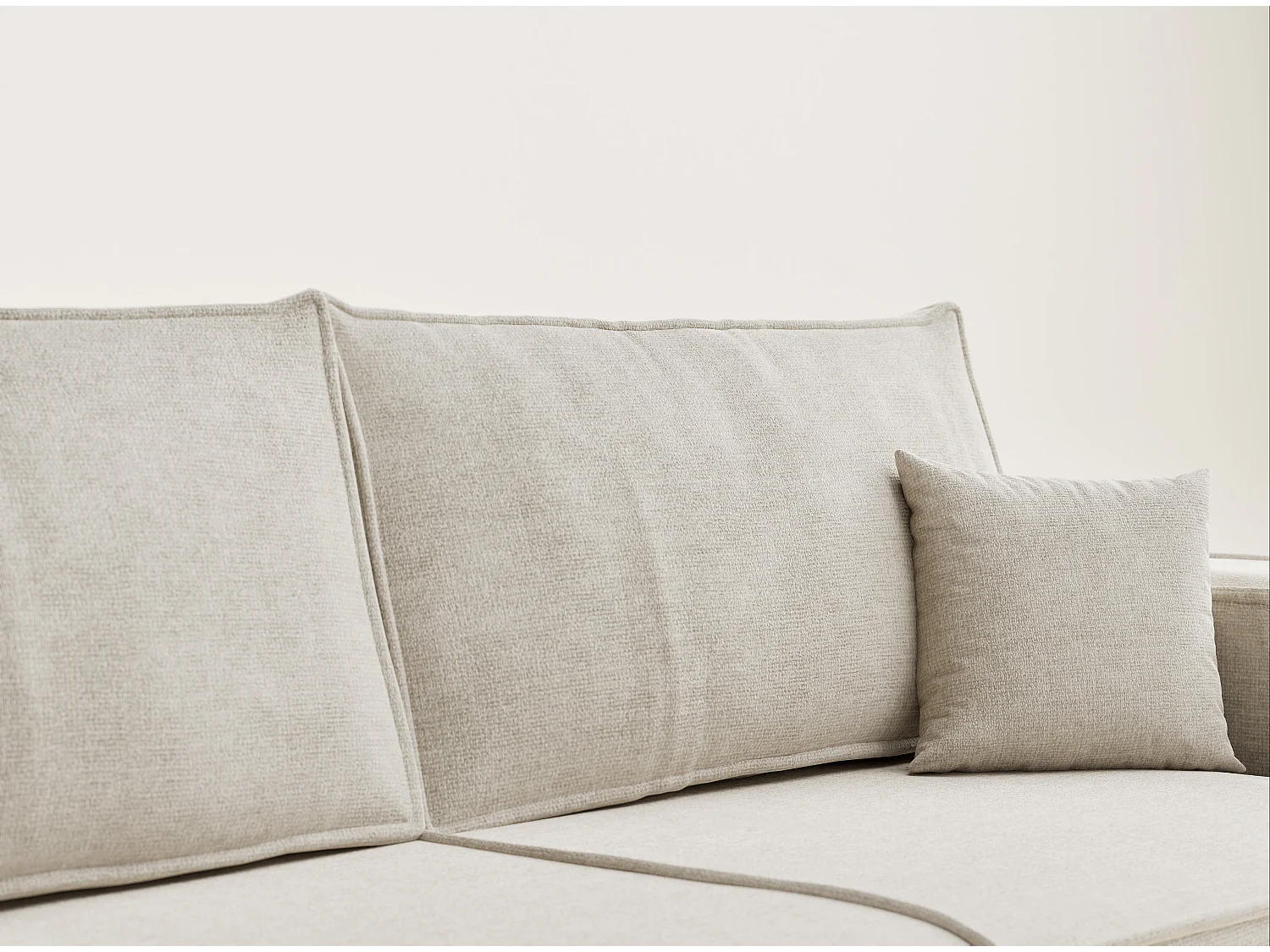 Canapé 3 places convertible en tissu chenille beige MILOS