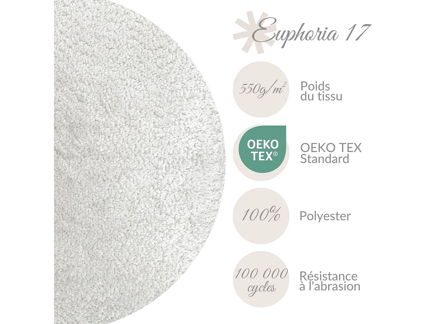 Coussin décoratif Orchid 60x40 cm Gris clair