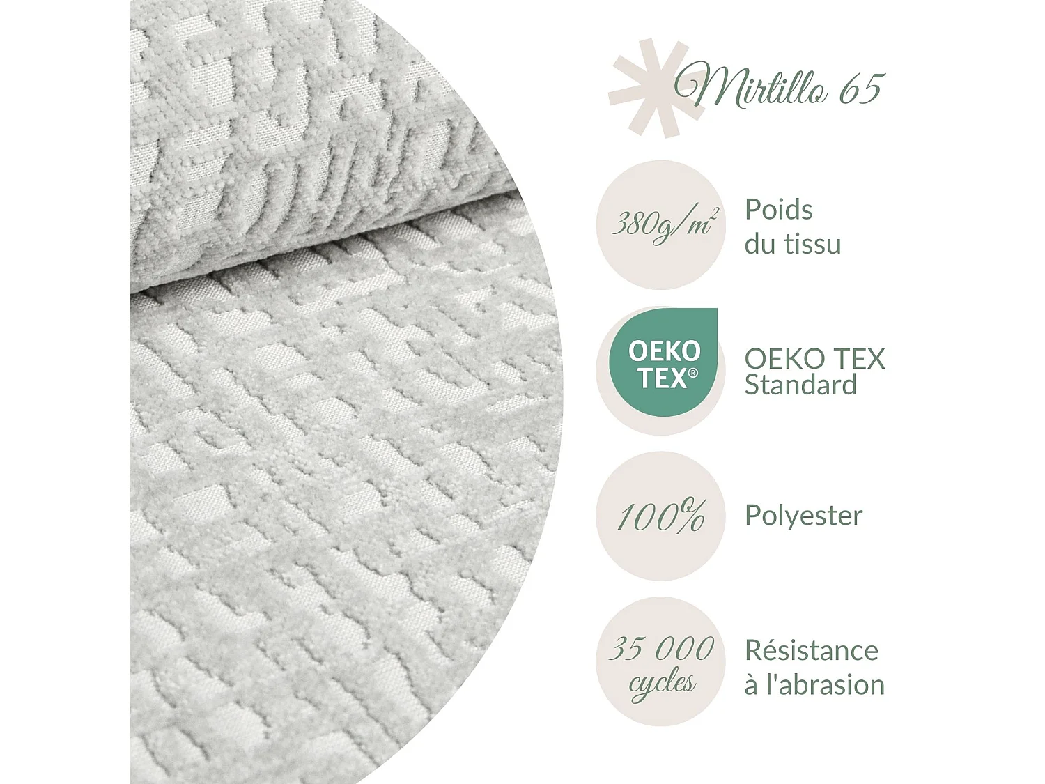 Coussin décoratif Orchid 60x40 cm Gris clair