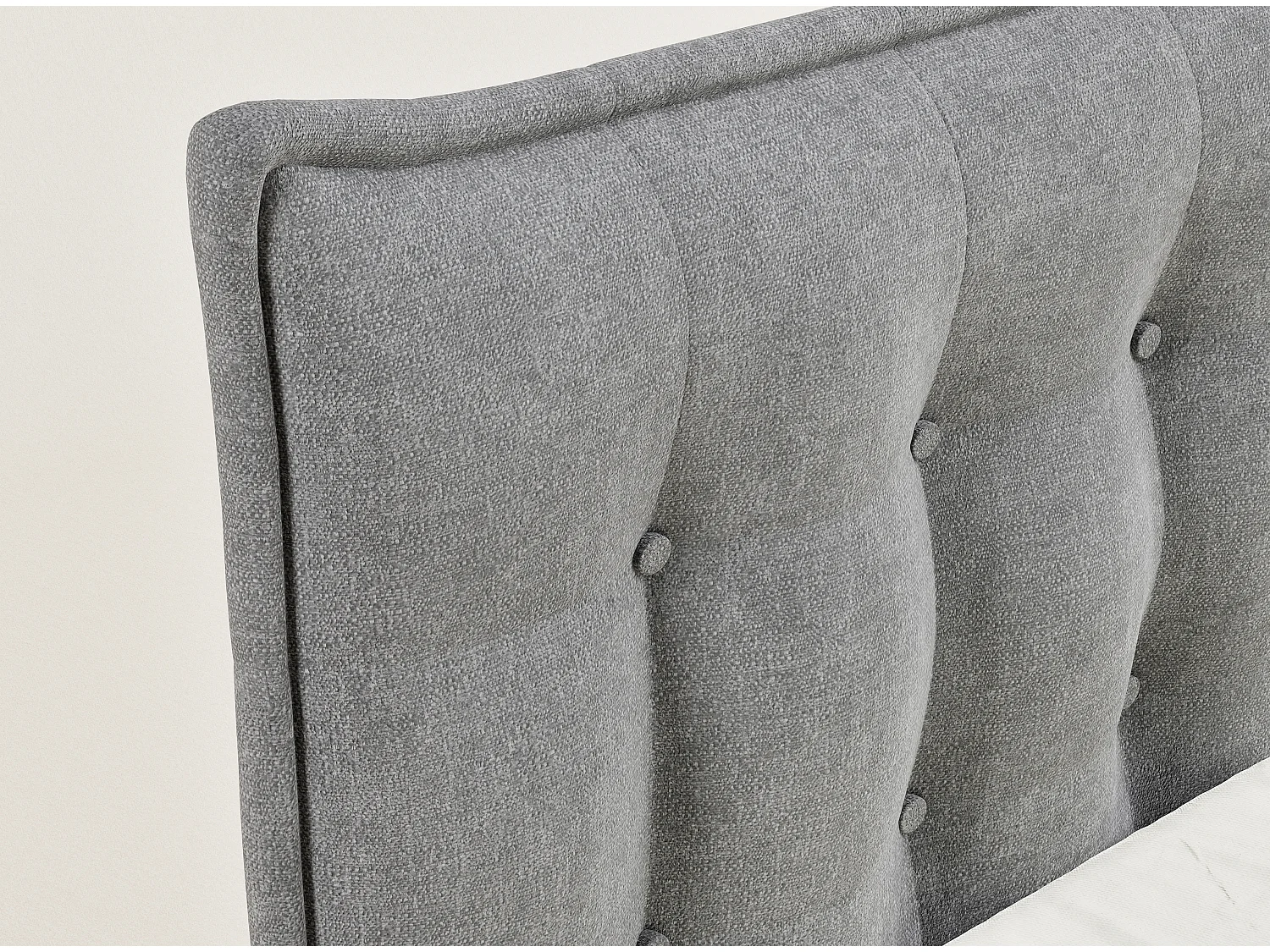 Boxspringbed met hoofdbord + matras + dekmatras - 200x200 cm - grijs - FATU