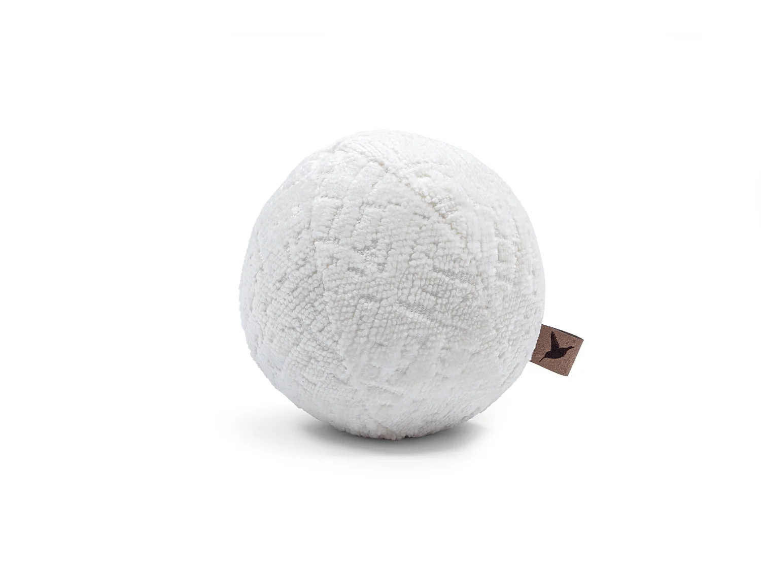Coussin décoratif rond en tissu chenille blanc - diamètre 13 cm - Happy Pill
