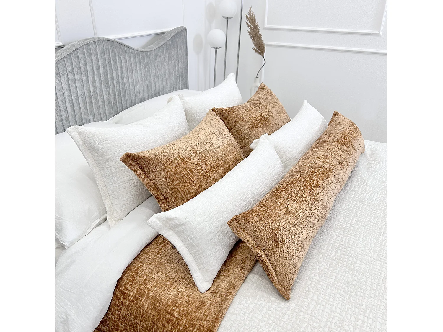 Lot de 2 coussins décoratifs Orchid 60x40 cm Cuivre