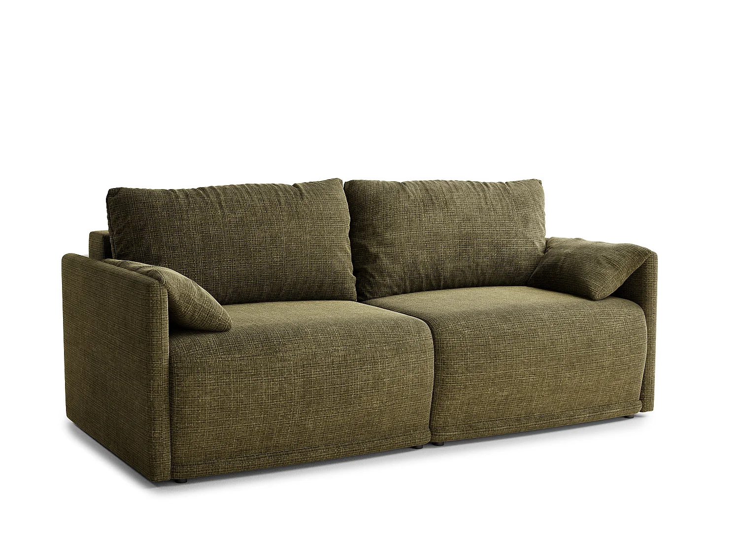 Canapé 3 places convertible en tissu chenille vert NAPPA