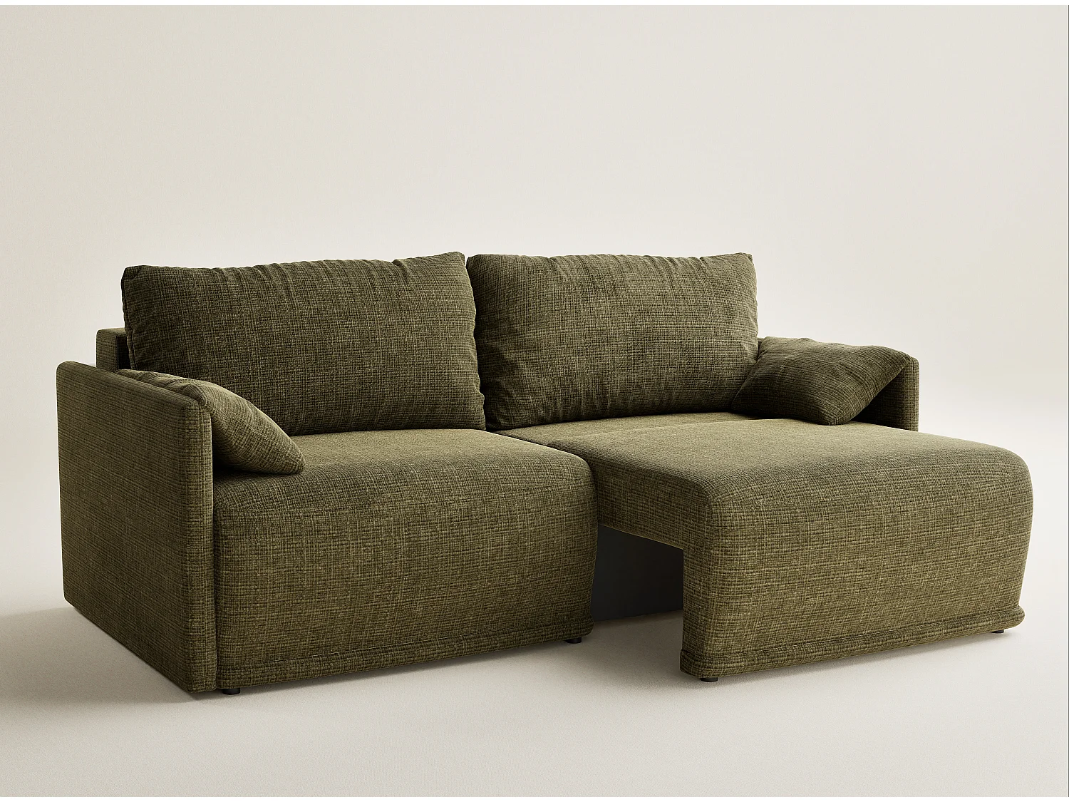 Canapé 3 places convertible en tissu chenille vert NAPPA