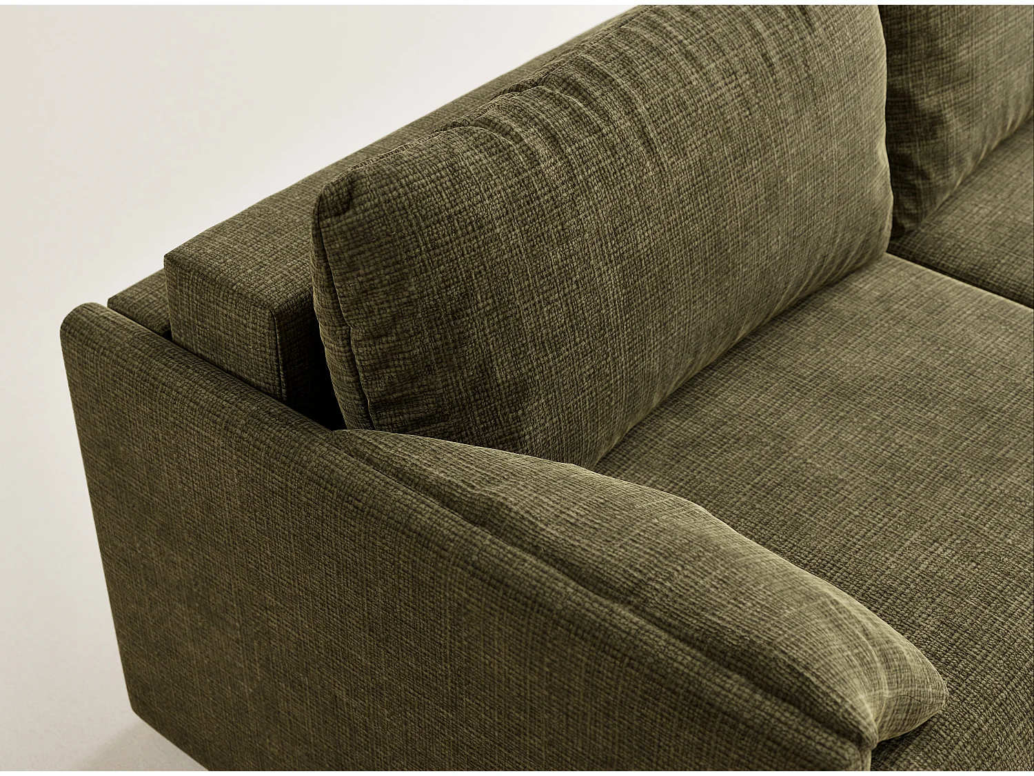 Canapé 3 places convertible en tissu chenille vert NAPPA
