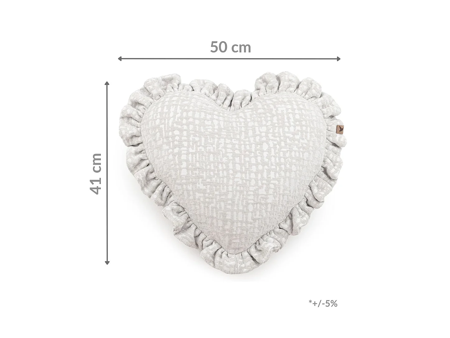 Coussin décoratif Sweetheart 50x42 cm Gris clair Le cœur
