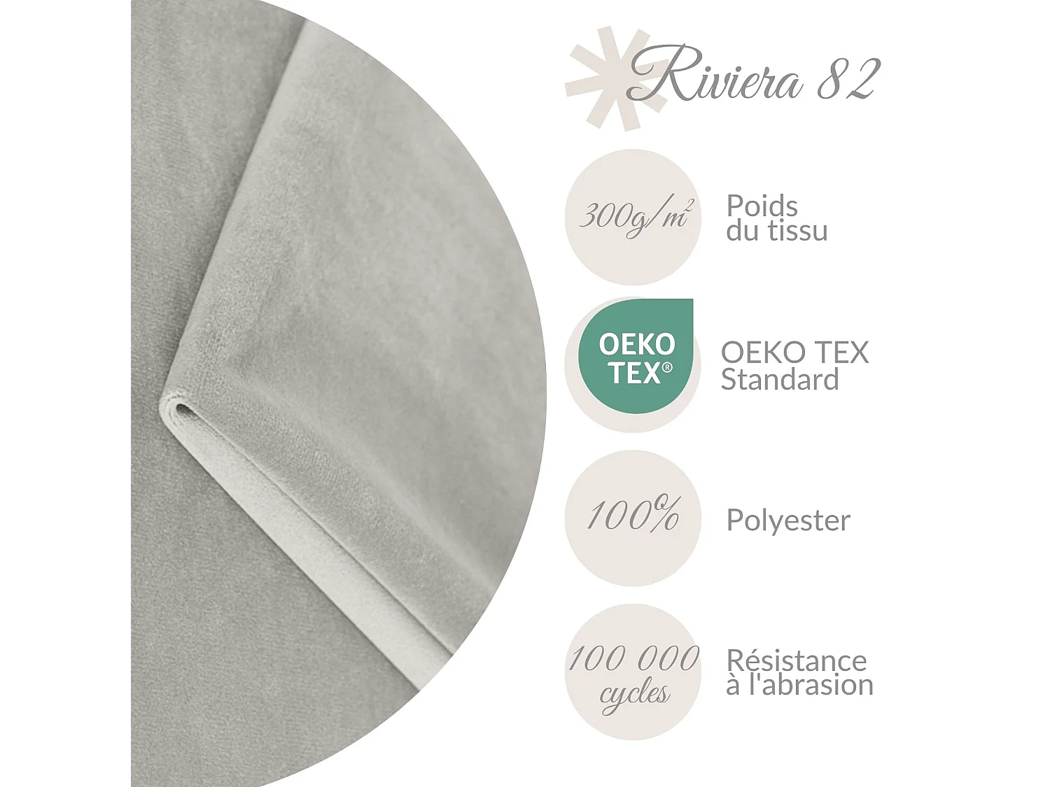 Coussin décoratif Keara 49x49 cm Gris