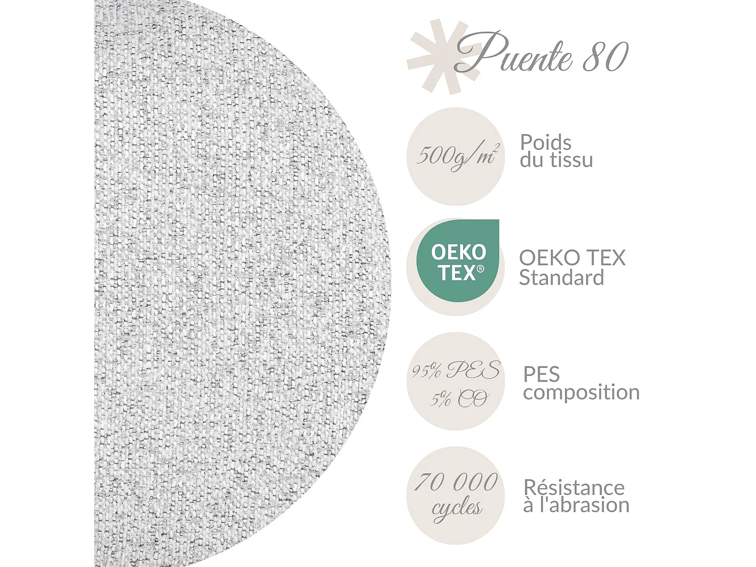 Coussin décoratif Keara 49x49 cm Gris